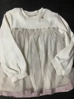 petit main 110サイズ 長袖カットソー 星柄チュール