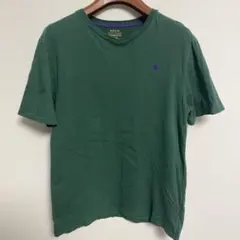 Polo Ralph Lauren グリーン Vネック Tシャツ XL（M相当）