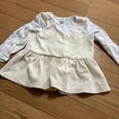 クリーム色フリルキャミソール 90cm おしゃれ 記名なし　futa futa