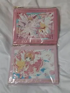 CLAMP展 カードキャプターさくら 合皮フラットポーチ2種セット 未使用品