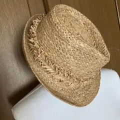 ストロー ハット フリンジ　未使用タグ付き