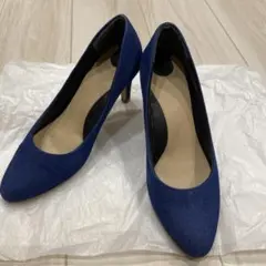 RANDA ネイビーのポインテッドトゥハイヒール 23cm