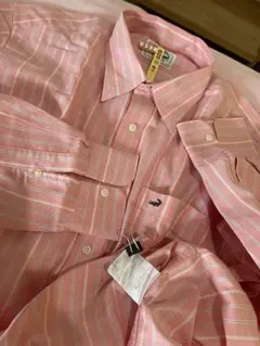ティー様専用クロコダイル 長袖シャツLLピンク色、ロゴ入りUSEDm未使用に近い