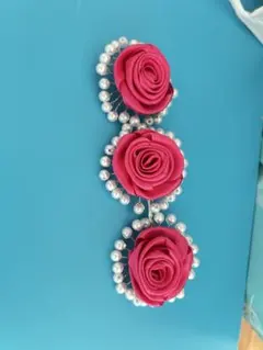 ローズ パール ヘアアクセサリー ハンドメイド