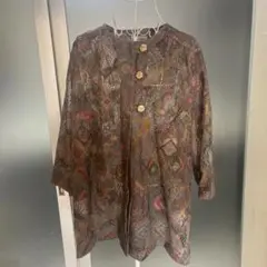 H12 Ritu Kumar 緻密プリント ロングシャツ チュニック M L - メルカリ