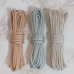 高品質　パラコード　4mm 7芯　6m 3本セット　バックル付　パステル3色