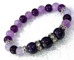 チャロアイト　アメジスト　ライトパープルシャコデニールパワーストーンブレスレット