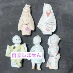 和風 置物 5体セット 陶器製 人形 - メルカリ