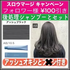スロウマージAB アッシュブラックとシャンプー【ブリーチとセットで合計5%割引④