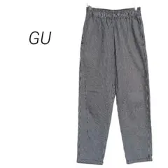 【ジーユー】シェフパンツ ヒッコリー ウエストゴム ハイウエスト ストライプ S