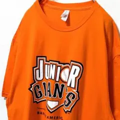 ジャージーズ ジュニアジャイアンツ ロゴ Tシャツオレンジ橙色XL古着