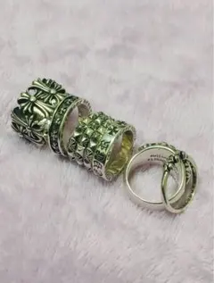 刻印あり シルバーリング 6点キーパー/セメタリー/フローラル まとめ売りクロス