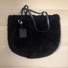 axes femme ファー トートバッグ ブラック