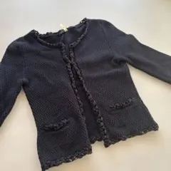 本日のみ新品　タグ付き　TOCCA トッカ　カーディガン　長袖　黒　リブニット 新品 タグ付き TOCCA トッカ カーディガン 長袖 黒 リブニット