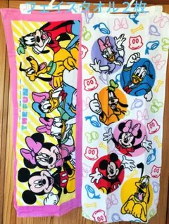 【未使用】ディズニー　フェイスタオル　34×80cm　綿100%　２枚セット