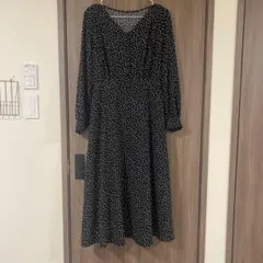 VIS ワンピース　長袖　膝下ワンピース