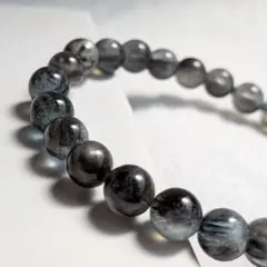 一点物】プラチナタイチンルチル◇水墨画のような銀針 7mmブレス｜金運