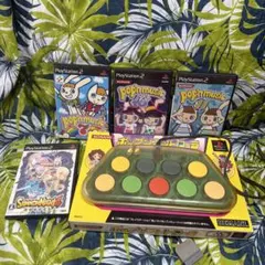 PS2 ポップンコントローラ ＆ ソフト4本セット