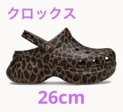 Crocs 厚底 サンダル レオパード柄