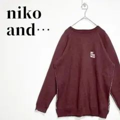 ニコアンド　スウェットライクリバーシブルニットプルオーバー　ボルドー/ベージュのサムネイル