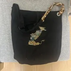 Left Alone 動物刺繍 トートバッグ