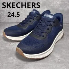 【極美品】スケッチャーズ スリップインズ：ボブス スクワッド 4 ネイビー