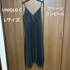 UNIQLOC ユニクロシー　プリーツキャミソールワンピース　ドット　L