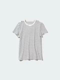 【ユニクロ】ソフトリブボーダークルーT Mサイズ　完売品のサムネイル