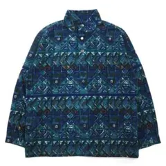 FILA イタリア製 90年代 総柄 ハーフボタン スナップT フリース