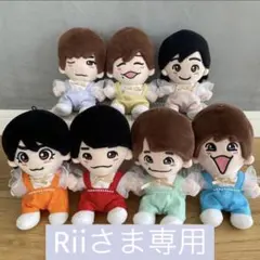 Riiさま専用　パール付きメンカラサロペット　ちびぬい　はぴぬい服