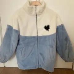 フリースジップアップジャケット ハート刺繍