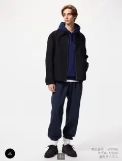 UNIQLO HEATTECH スウェットパンツ M　ボア　ヒートテックネイビー