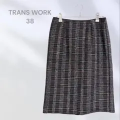 TRANS WORK チェック柄　タイトスカート　カジュアル　ガーリー