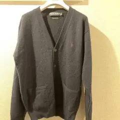 値下げ　ラルフローレン　ポロゴルフ　M ネイビーカーディガン 100%ラムウール
