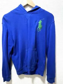 【人気】ラルフローレン ビッグポニー パーカー ブルー M ワッフル 薄手