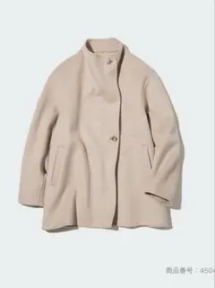 【美品】　ユニクロ　ダブルフェイスショートコート　S ベージュ