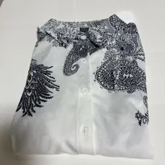 SHEIN ペイズリー柄 長袖シャツ ホワイトのサムネイル