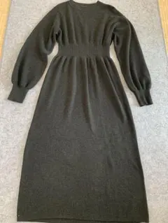 LOWRYS FARM１２Ｇニットウエストマークワンピース　ダークグレー　フリー