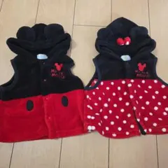 Disney ミッキー　ミニー フリース　ベスト　アウター　コスプレ　双子