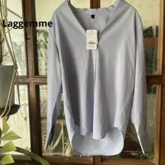 Laggemme 薄い青のVネック長袖シャツ L 新品