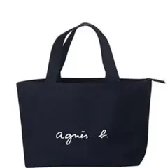 agnes b. アニエスベー キャンバスミニ トートバッグ ブラック S