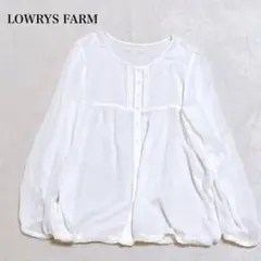 ローリーズファーム 長袖シャツ ブラウス パフスリーブ ボタン シフォン 上品