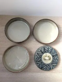 値下げ不可　最終価格　新品　やちむん　室生窯 やちむん 民藝 読谷山焼 北窯 宮城正享 5寸ワンブー 小鉢 コバルト波紋