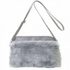 KBF 2WAY ＊ファーバッグ＊ショルダーバッグ ＊クラッチバッグ グレー