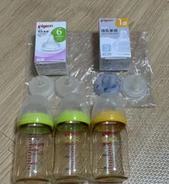 Pigeon 母乳実感哺乳瓶(160ml)3本セット&乳首 SLサイズ各2個入