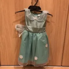 発表会に^_^ 水色 フラワー装飾 フォーマルドレス