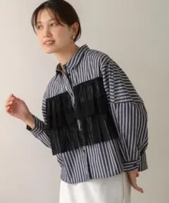Bou Jeloud ストライプ フリル 長袖シャツのサムネイル