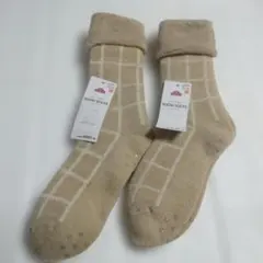 未使用新品＊暖かい厚地ルームソックス ベージュ 23-25＊2足保管品