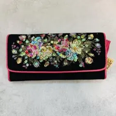 【未使用品】Think Bee! 長財布 ロングウォレット スパンコール 花柄のサムネイル