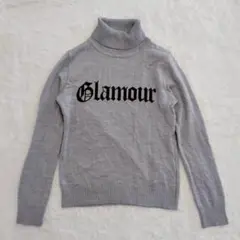 イング　タートルネック　ハイゲージニット　ウール　セーター　ロゴ刺繍　グレー　M